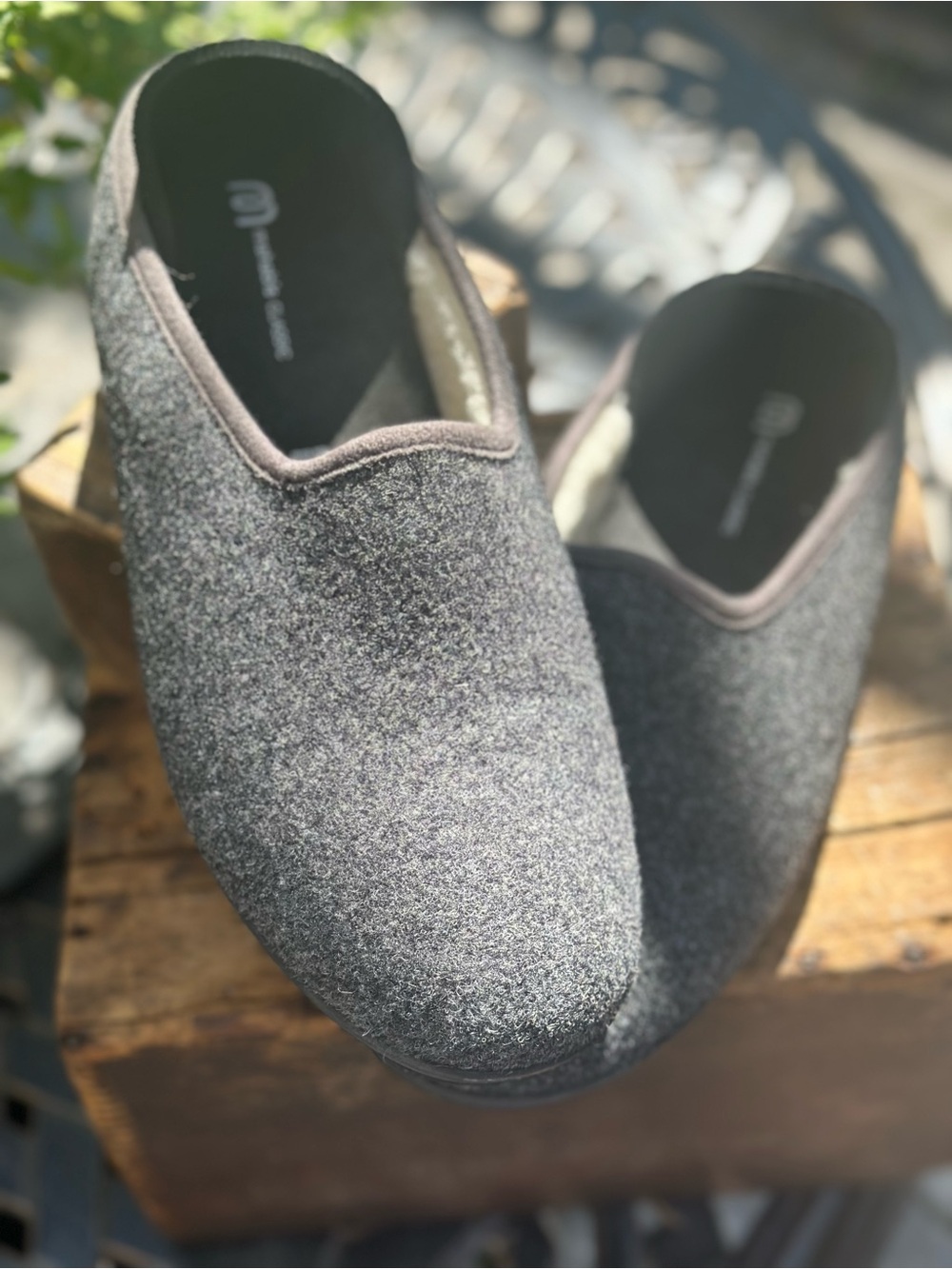 Mahabis Classic Mens Wool Slippers Gray EU 44 House Shoes